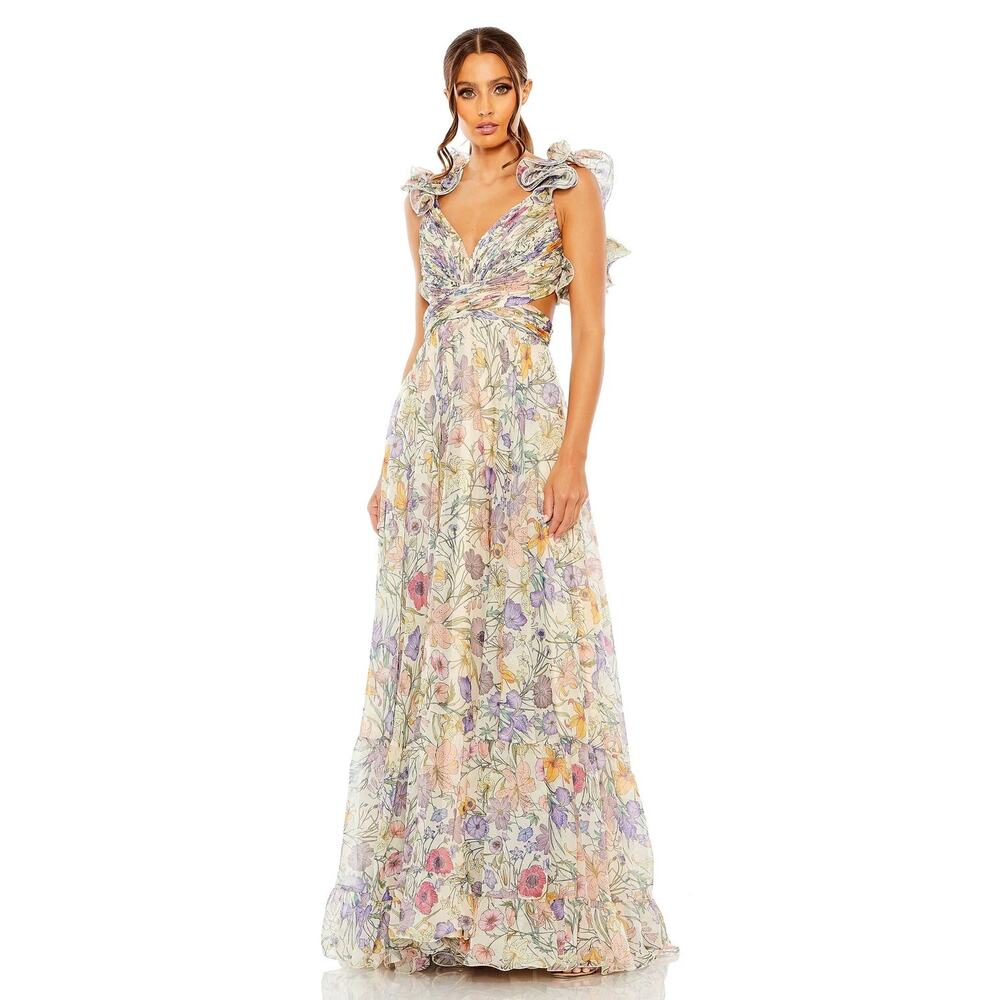 Mac Duggal Floral Multicolor Gown